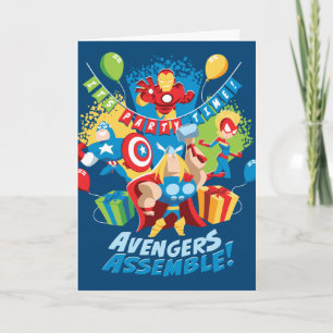 Avengers Assemble Birthday Party Card