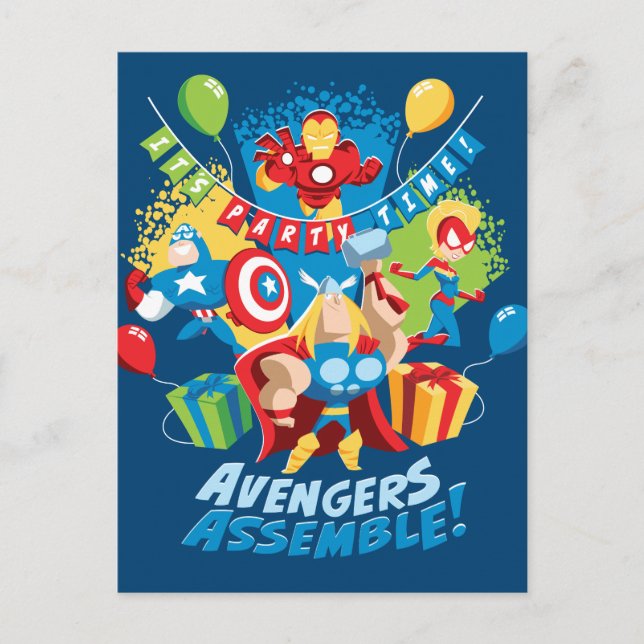 Avengers Assemble Birthday Party Postcard (Front)