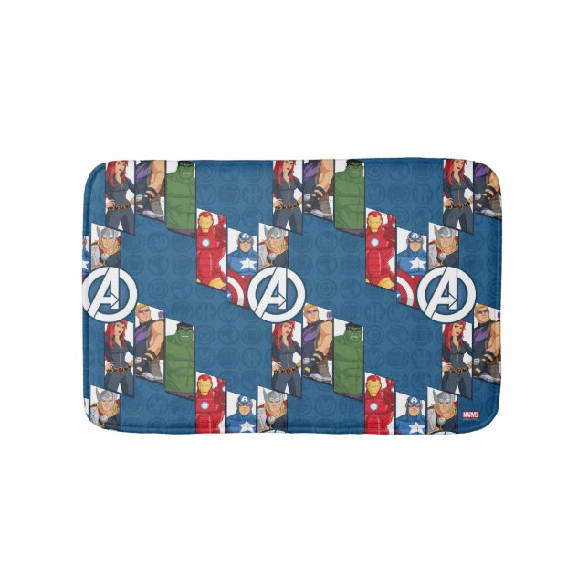 Avengers Assemble Characters Kid Pattern Bath Mat (Front)