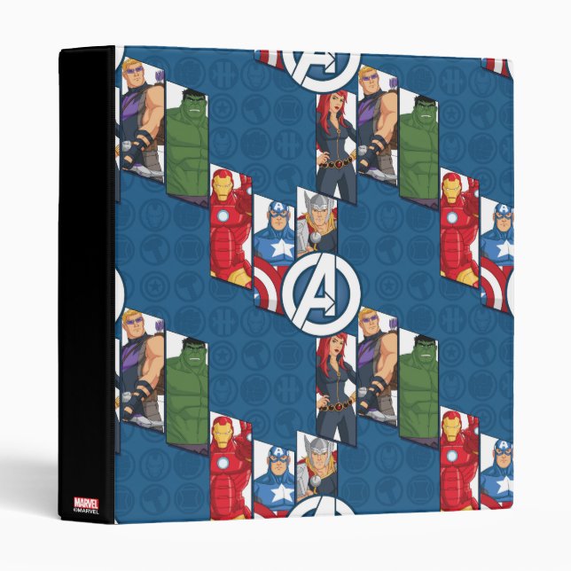 Avengers Assemble Characters Kid Pattern Binder (Front/Spine)