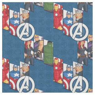 Avengers Assemble Characters Kid Pattern Fabric