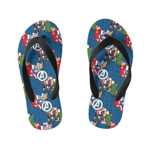 Avengers Assemble Characters Kid Pattern Kid's Flip Flops
