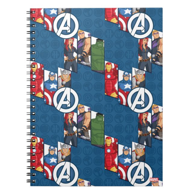 Avengers Assemble Characters Kid Pattern Notebook (Front)