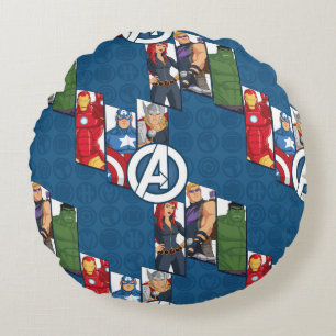 Avengers Assemble Characters Kid Pattern Round Pillow