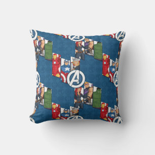 Avengers Assemble Characters Kid Pattern Throw Pillow