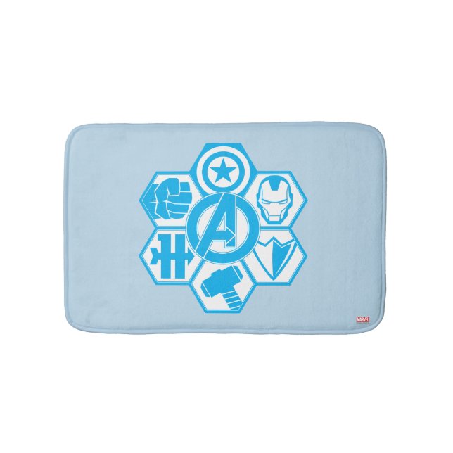Avengers Assemble Icon Badge Bath Mat (Front)