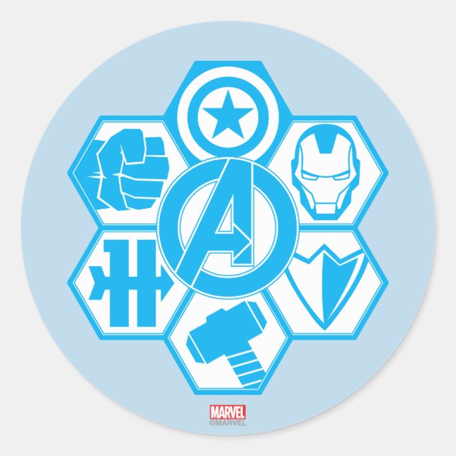 Avengers Assemble Icon Badge Classic Round Sticker (Front)
