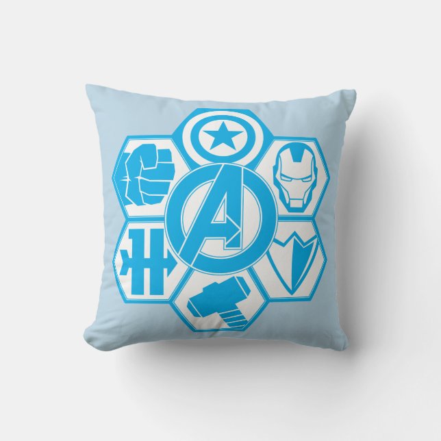 Avengers Assemble Icon Badge Throw Pillow (Front)