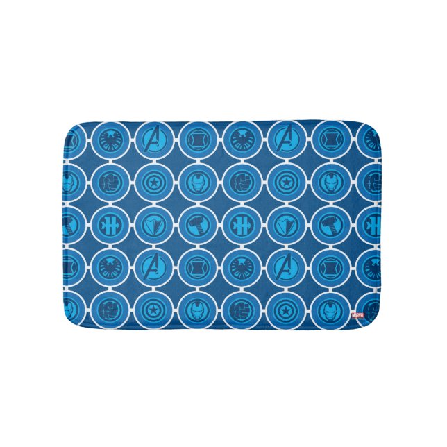 Avengers Assemble Icon Pattern Bath Mat (Front)