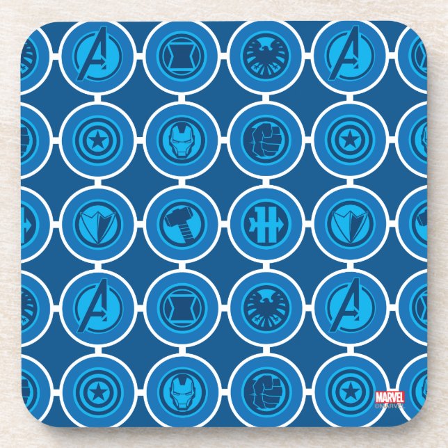 Avengers Assemble Icon Pattern Coaster (Front)