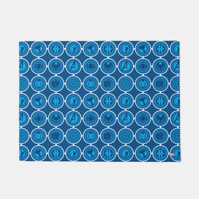 Avengers Assemble Icon Pattern Doormat (Front)