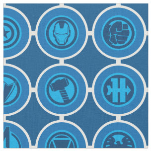Avengers Assemble Icon Pattern Fabric