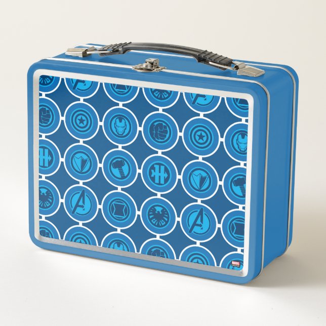 Avengers Assemble Icon Pattern Metal Lunch Box (Front)