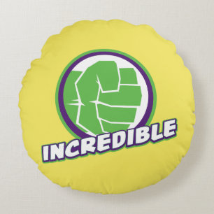 Avengers Assemble Incredible Hulk Logo Round Pillow