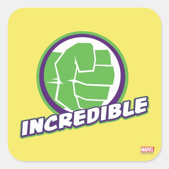 Avengers Assemble Incredible Hulk Logo Square Sticker (Front)
