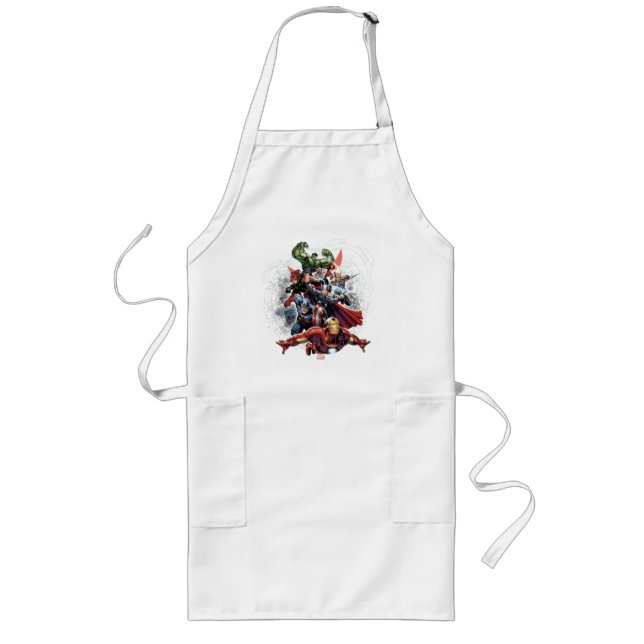 Avengers Attack Graphic Long Apron (Front)