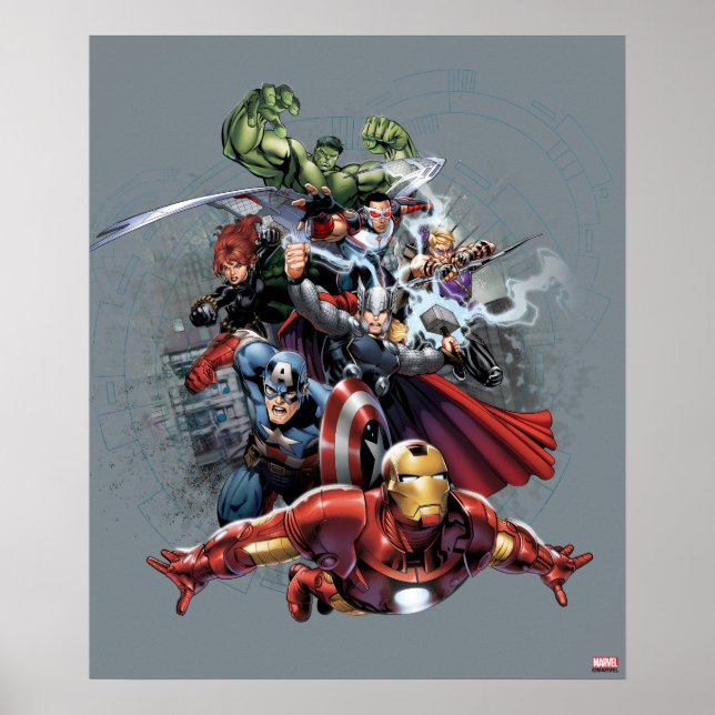 Avengers Attack Graphic Poster (Front)