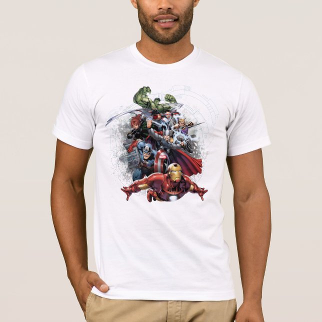 Avengers Attack Graphic T-Shirt (Front)