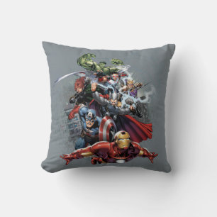 Avengers Attack Graphic Throw Pillow