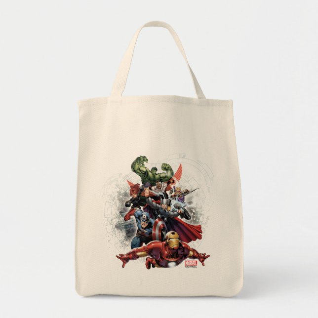 Avengers Attack Graphic Tote Bag (Front)