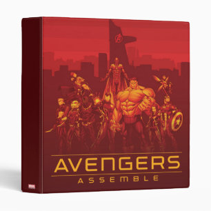 Avengers   Avengers Assemble Red City Skyline Binder