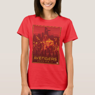 Avengers   Avengers Assemble Red City Skyline T-Shirt