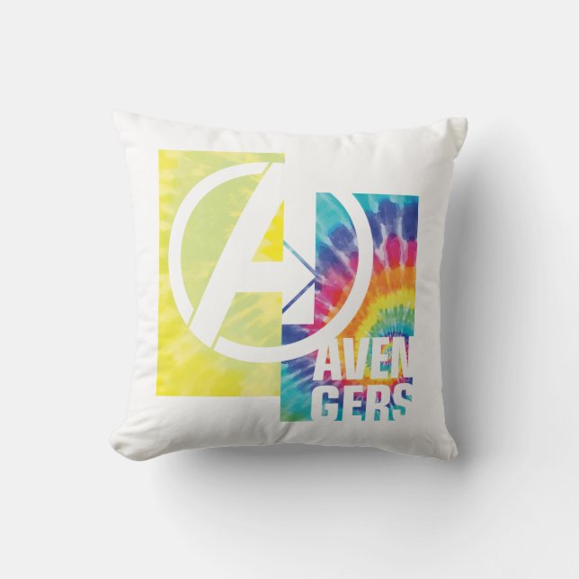 Avengers | Avengers Tie Dye Logo Throw Pillow (Front)