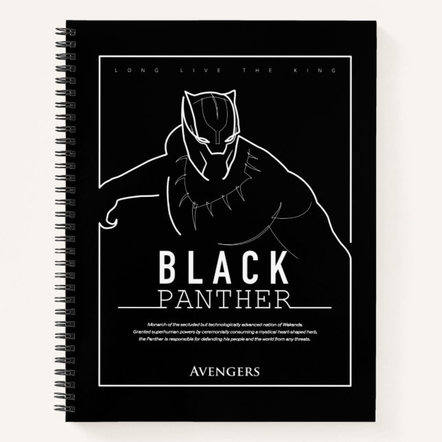 Avengers | Black Panther Character Line Art Notebook (Front)