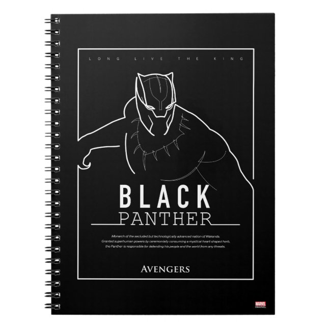 Avengers | Black Panther Character Line Art Notebook (Front)