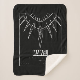 Avengers   Black Panther Claw Necklace Line Art Sherpa Blanket