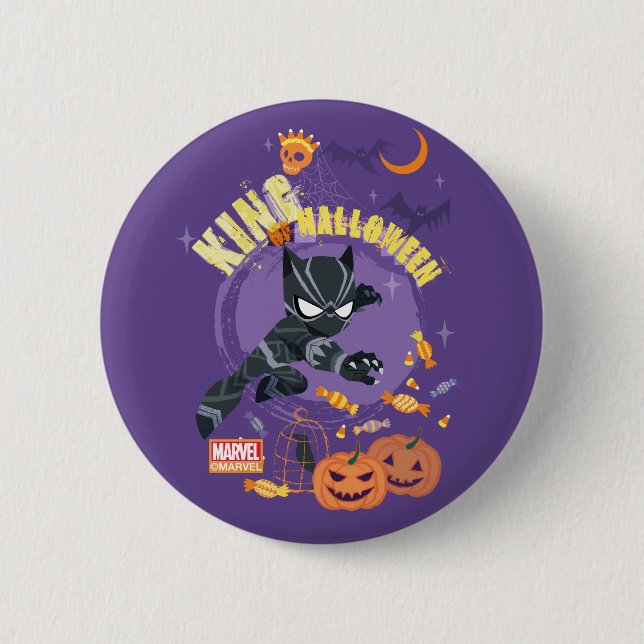 Avengers | Black Panther "King of Halloween" 2 Inch Round Button (Front)