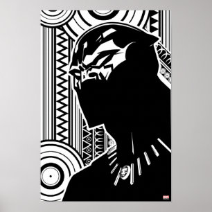 Avengers   Black Panther Tribal Profile Art Poster
