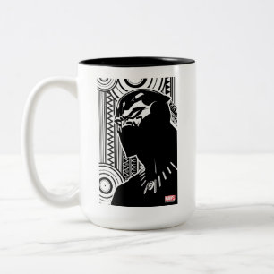 Avengers   Black Panther Tribal Profile Art Two-Tone Coffee Mug