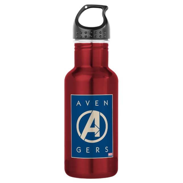 Avengers | Blue Block Logo 532 Ml Water Bottle (Front)