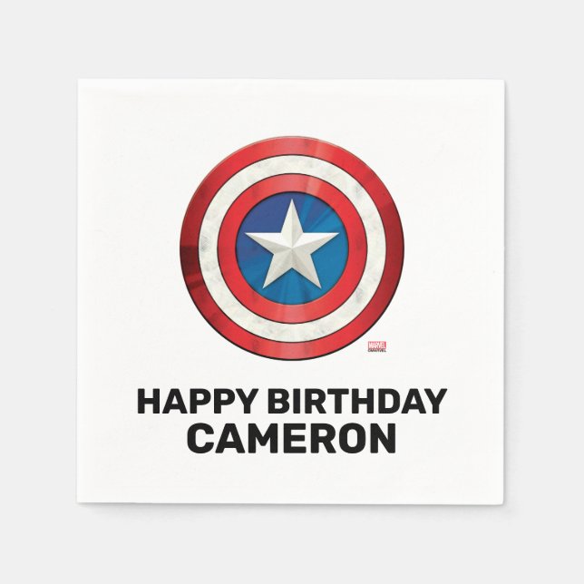 Avengers Captain America Birthday Napkin (Front)