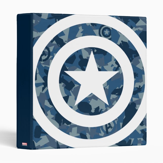 Avengers | Captain America Blue Camo Pattern Binder (Front/Spine)