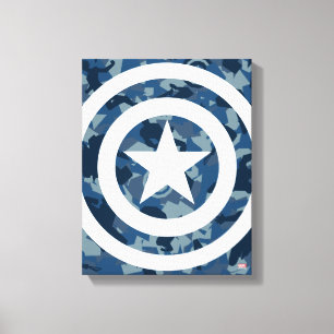 Avengers   Captain America Blue Camo Pattern Canvas Print