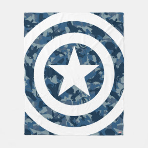 Avengers Captain America Blue Camo Pattern Fleece Blanket