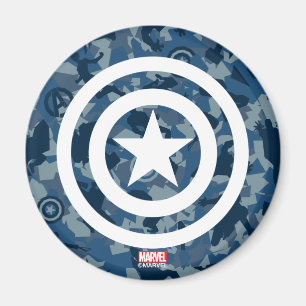 Avengers   Captain America Blue Camo Pattern Magnet