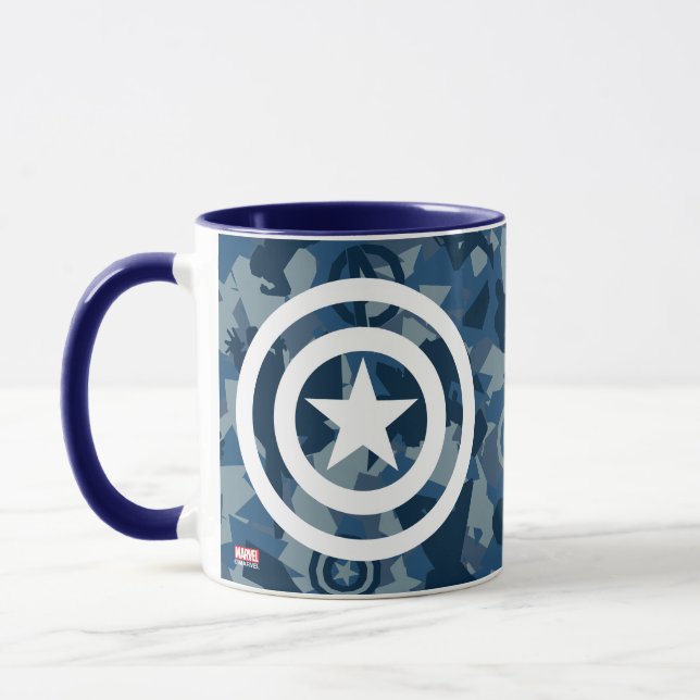 Avengers | Captain America Blue Camo Pattern Mug (Left)