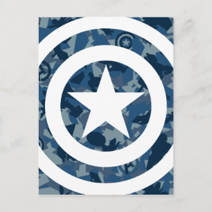 Avengers   Captain America Blue Camo Pattern Postcard
