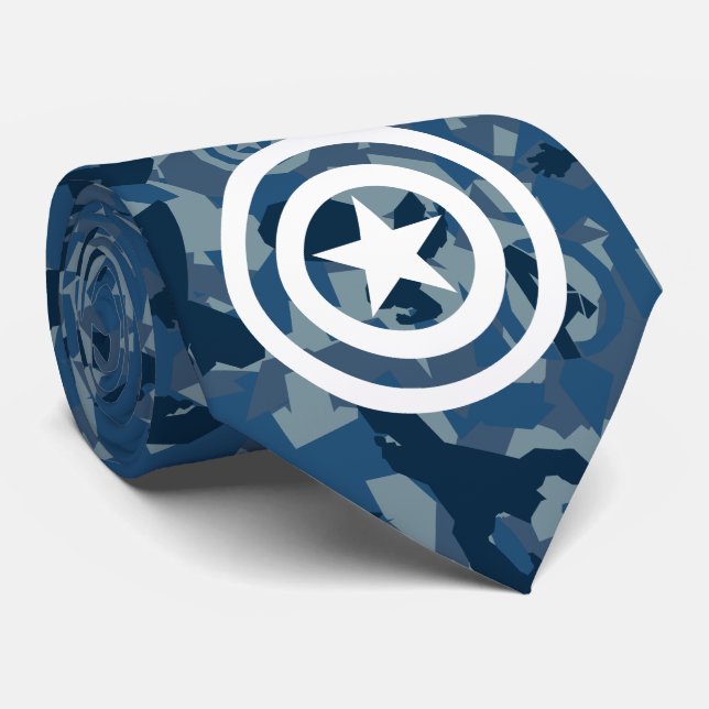 Avengers | Captain America Blue Camo Pattern Tie (Rolled)
