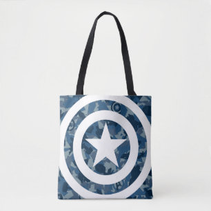 Avengers   Captain America Blue Camo Pattern Tote Bag