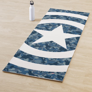 Avengers Captain America Blue Camo Pattern Yoga Mat