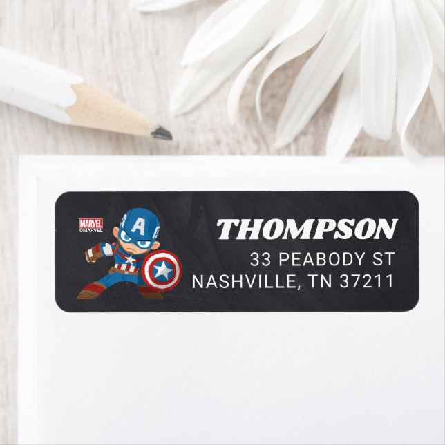 Avengers Captain America Chalkboard Anniversaire (En situation)