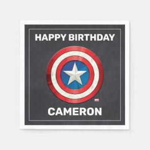 Avengers Captain America Chalkboard Birthday Napkin