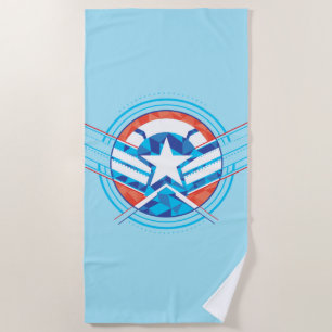 Avengers   Captain America Geometric Lined Shield Beach Towel