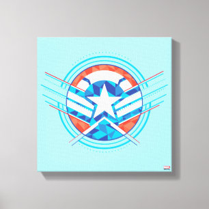 Avengers Captain America Geometric Lined Shield Canvas Print
