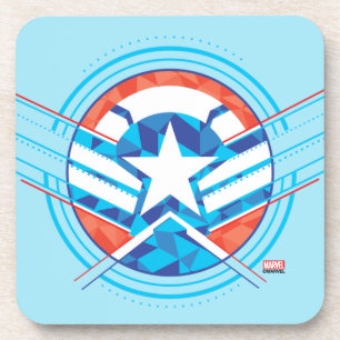 Avengers Captain America Geometric Lined Shield Coaster