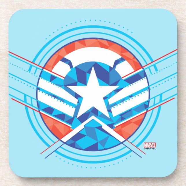 Avengers | Captain America Geometric Lined Shield Coaster (Front)